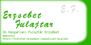 erzsebet fulajtar business card