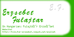 erzsebet fulajtar business card